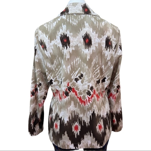 Zenergy By Chico's Beige Brown Orange Zip Jacket - Picture 7 of 9